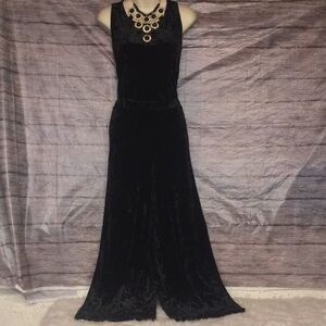 Logo Lavish Black Velour Jumpsuit